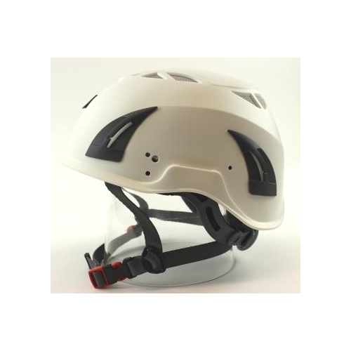 Höhenarbeits - Helm weiss mit Kinnband schwarz