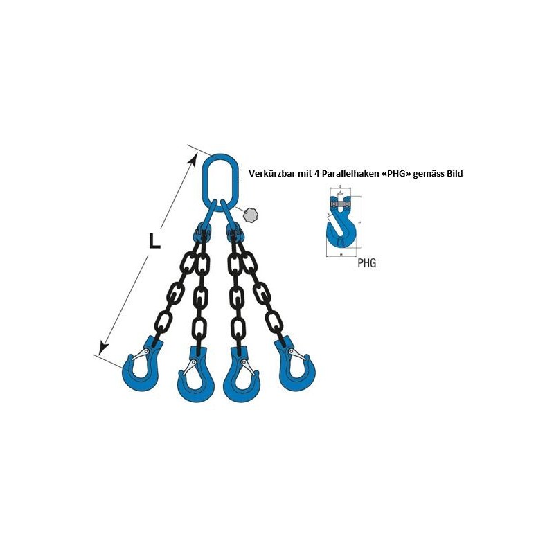 Grad 100 Kettengehänge 4-strängig verkürzbar