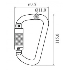 Edelstahlkarabiner mit Twistlock